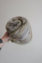 Load image into Gallery viewer, Frosty Forest - 4 oz Rambouillet + Merino + Camel Luxury Fiber Batt