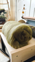 Load image into Gallery viewer, Frosted Fern - 4 oz Merino + Rambouillet Luxury Fiber Batt