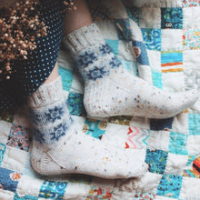 Load image into Gallery viewer, Quilty Cabin Socks // PDF Knitting Pattern