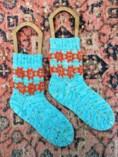 Load image into Gallery viewer, Quilty Cabin Socks // PDF Knitting Pattern