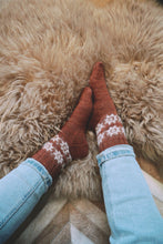 Load image into Gallery viewer, Quilty Cabin Socks // PDF Knitting Pattern