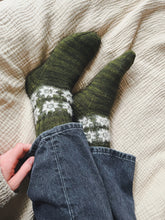 Load image into Gallery viewer, Quilty Cabin Socks // PDF Knitting Pattern