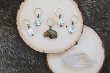 Load image into Gallery viewer, Bison + Flower Set // Unakite + Howlite