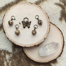 Load image into Gallery viewer, Desert Butterfly Stitch Marker Set // Knit Stitch Markers // Sweater Stitch Marker Set // Natural Desert Jasper Stones