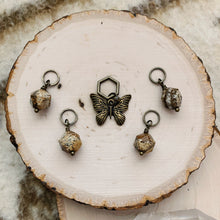 Load image into Gallery viewer, Desert Butterfly Stitch Marker Set // Knit Stitch Markers // Sweater Stitch Marker Set // Natural Desert Jasper Stones
