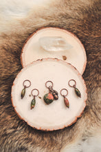 Load image into Gallery viewer, Unakite + Acorn // Stitch Marker Set
