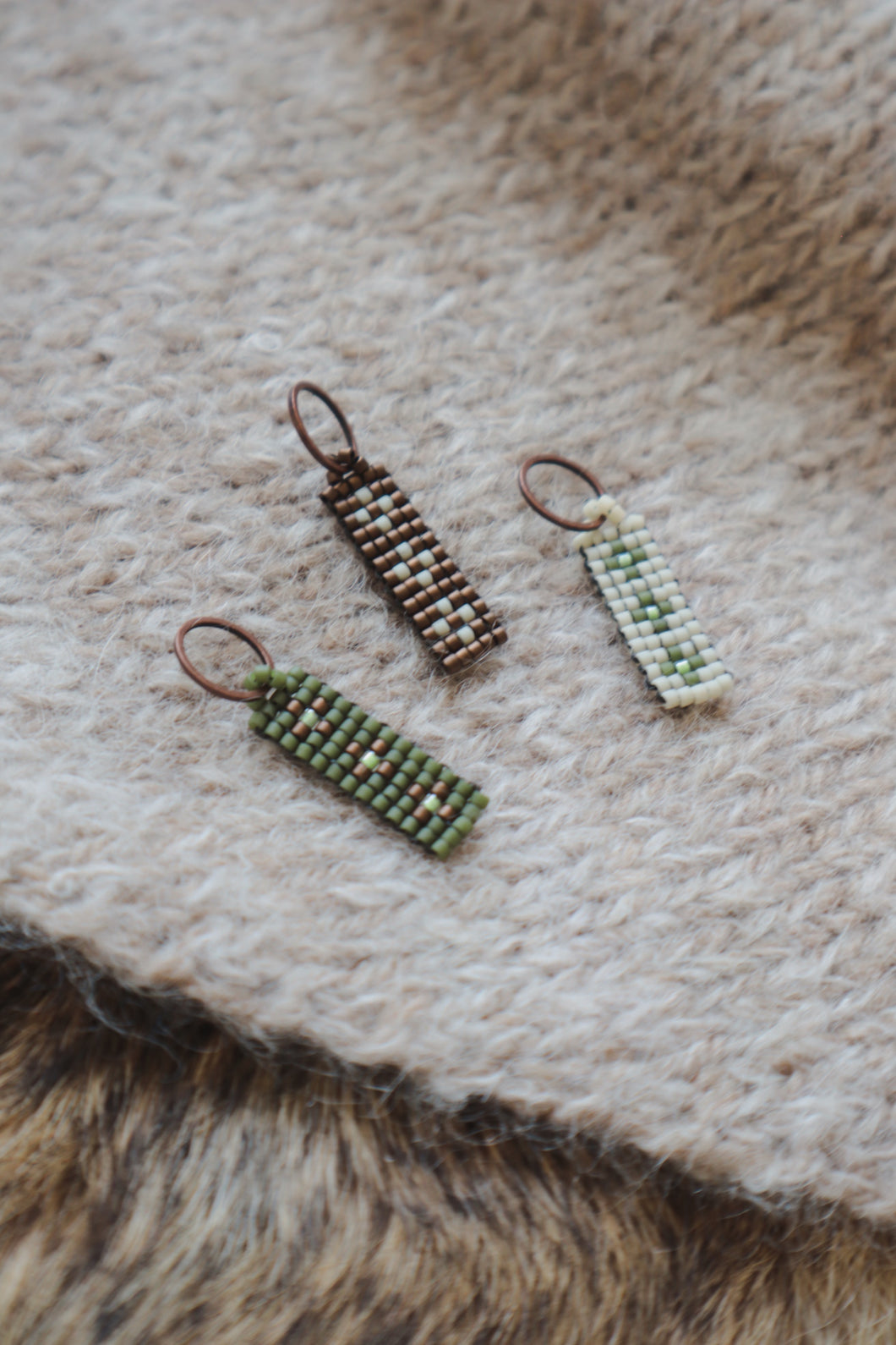 Little Floral Hand Beaded Stitch Marker