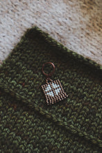 Load image into Gallery viewer, Quilted Fringe Hand Beaded Stitch Marker // removable stitch marker
