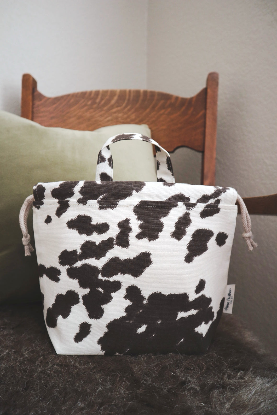 Cow Print - Sock Sized Project Bag