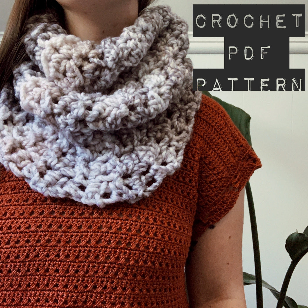 Crochet PDF PATTERN // Crooked River Cowl