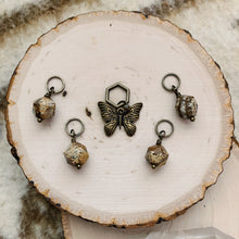 Load image into Gallery viewer, Desert Butterfly Stitch Marker Set // Knit Stitch Markers // Sweater Stitch Marker Set // Natural Desert Jasper Stones
