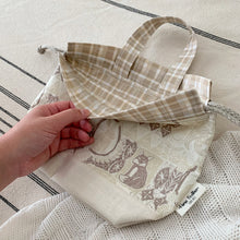Load image into Gallery viewer, Sock Sized Project Bag - Natural Woodland

